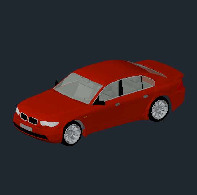 Bloque Autocad Vista de BMW serie 7 en 3D